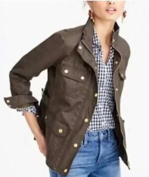 J Crew Downtown Field Jacket Mossy Olive Brown Women's Small